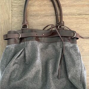 Brunello Cucinelli Gray and Brown Tote Bag